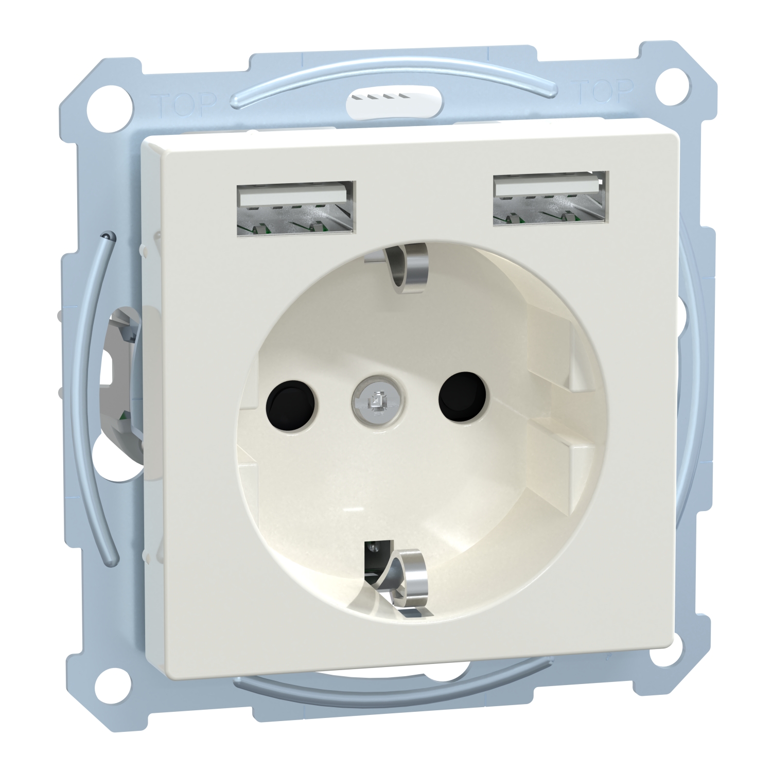 Merten MEG2366-0319 SCHUKO-Steckdose m.USB Ladegerät pws