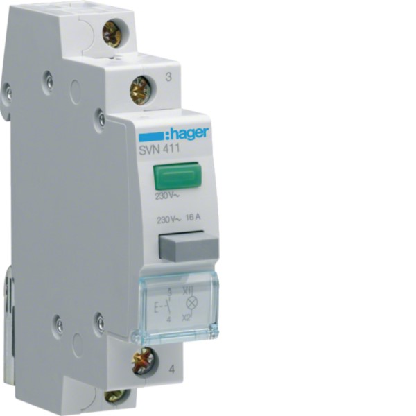 Hager SVN411 Taster 1S grün,230VAC