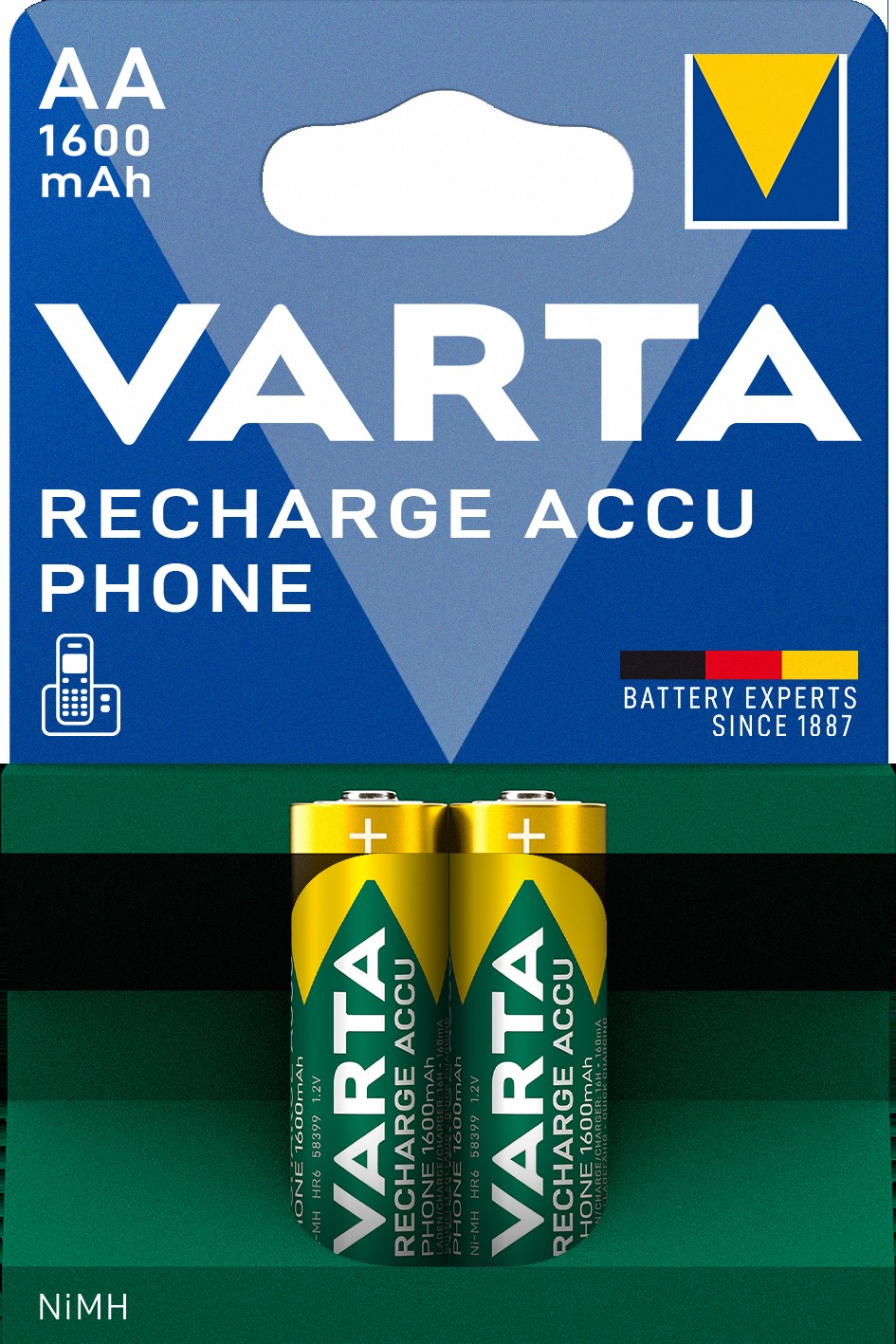 Varta Cons.Varta 58399 Bli.2 Recharge Accu Phone AA 1,2V/1600mAh/NiMH