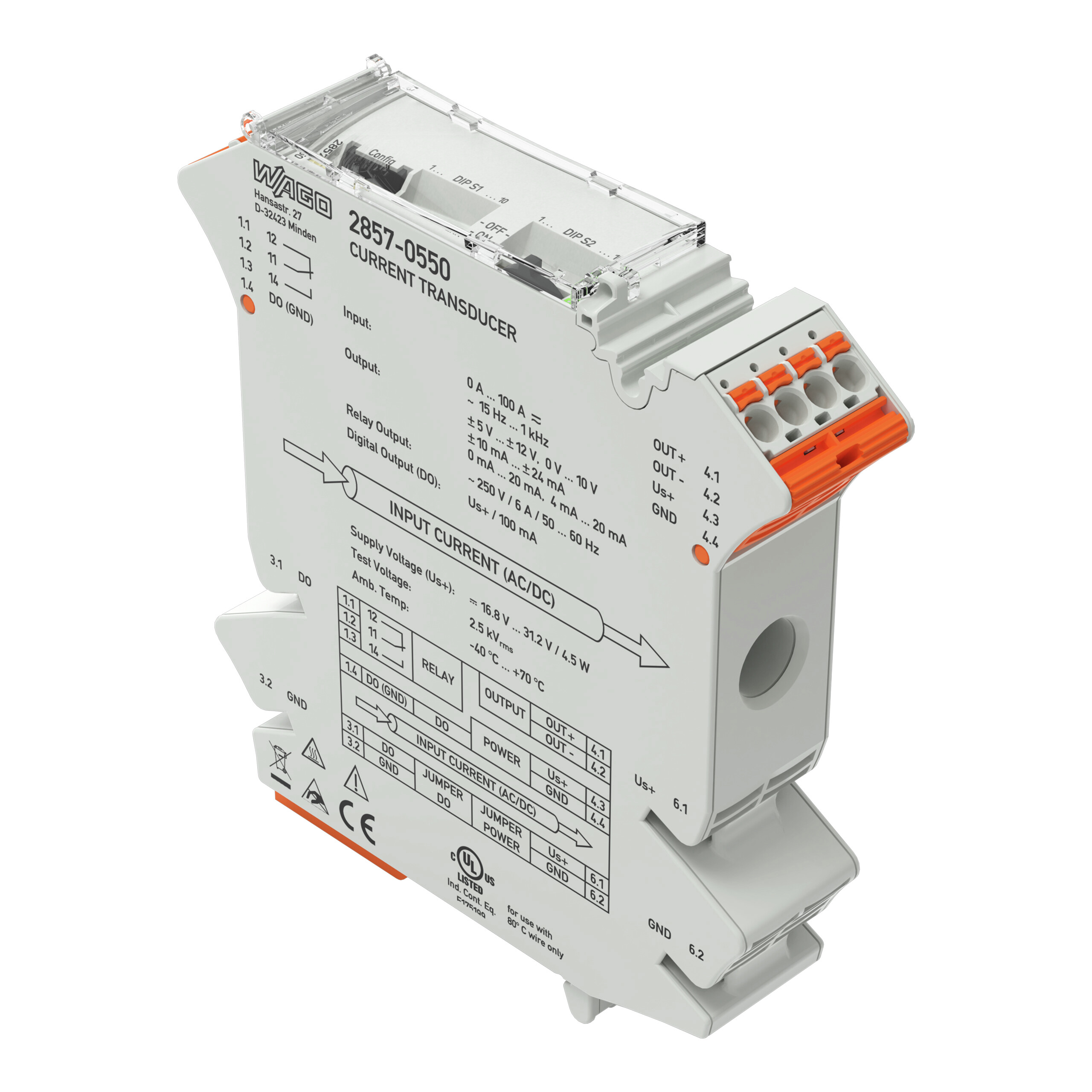 WAGO GmbH & Co. KG 2857-550 Strommessumformer 100A AC/DC