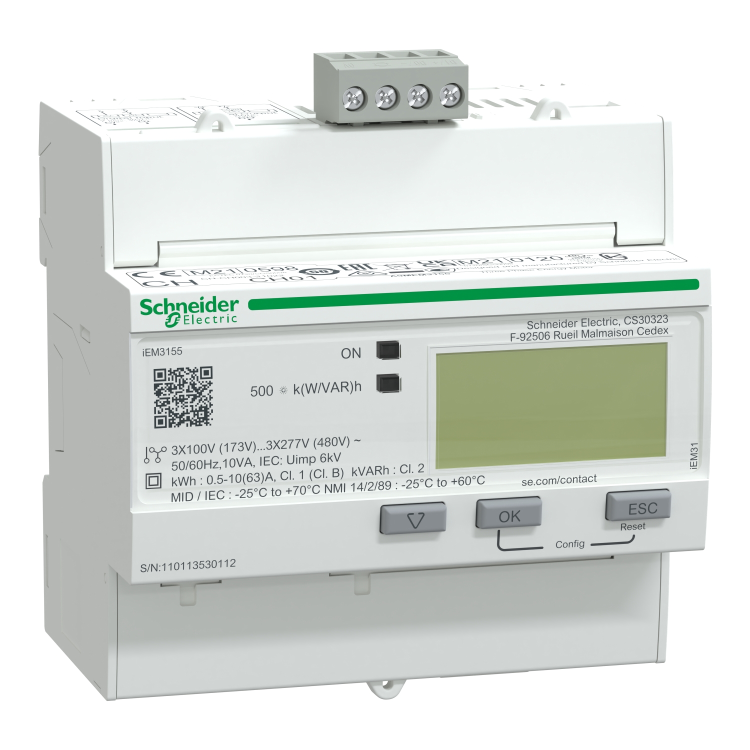 Schneider Electric A9MEM3155 Energiezähler IEM3155 3P+N 63A Modbu Mid