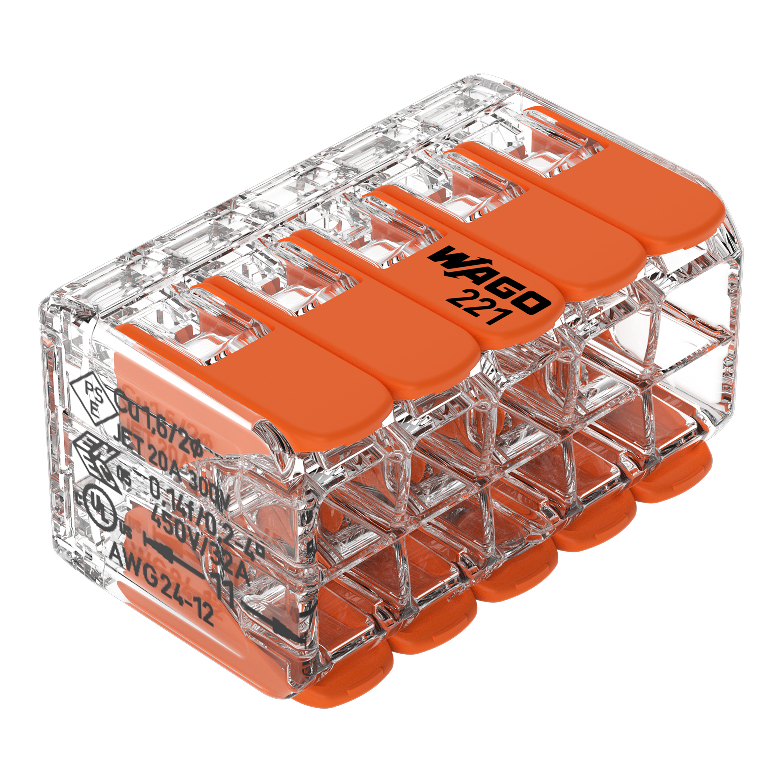 WAGO GmbH & Co. KG 221-420 Verbindungsklemme max.4qmm,transparent