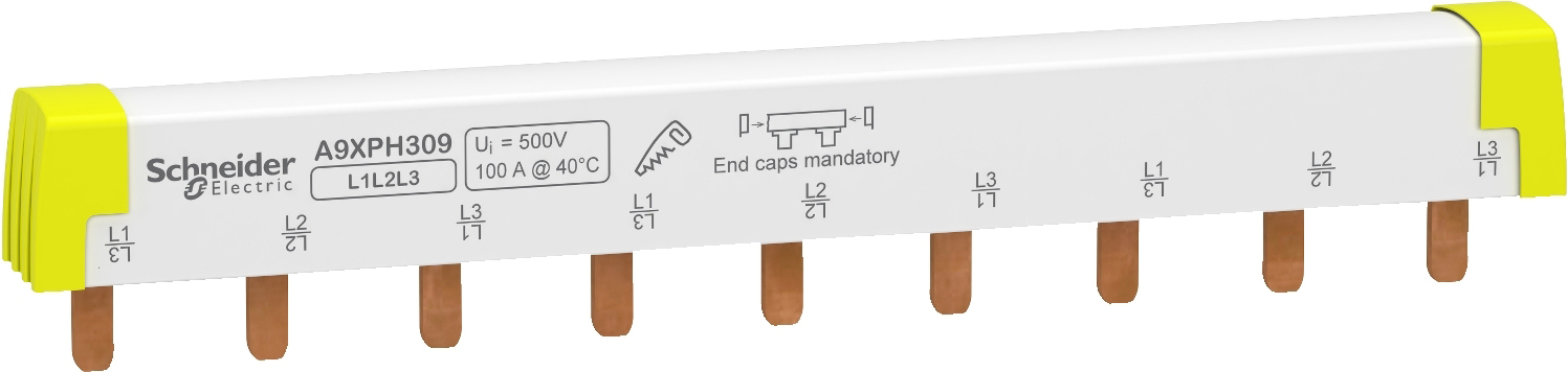 Schneider Electric A9XPH309 Phasenschiene Steg ablängbar, 3P, 9 TE