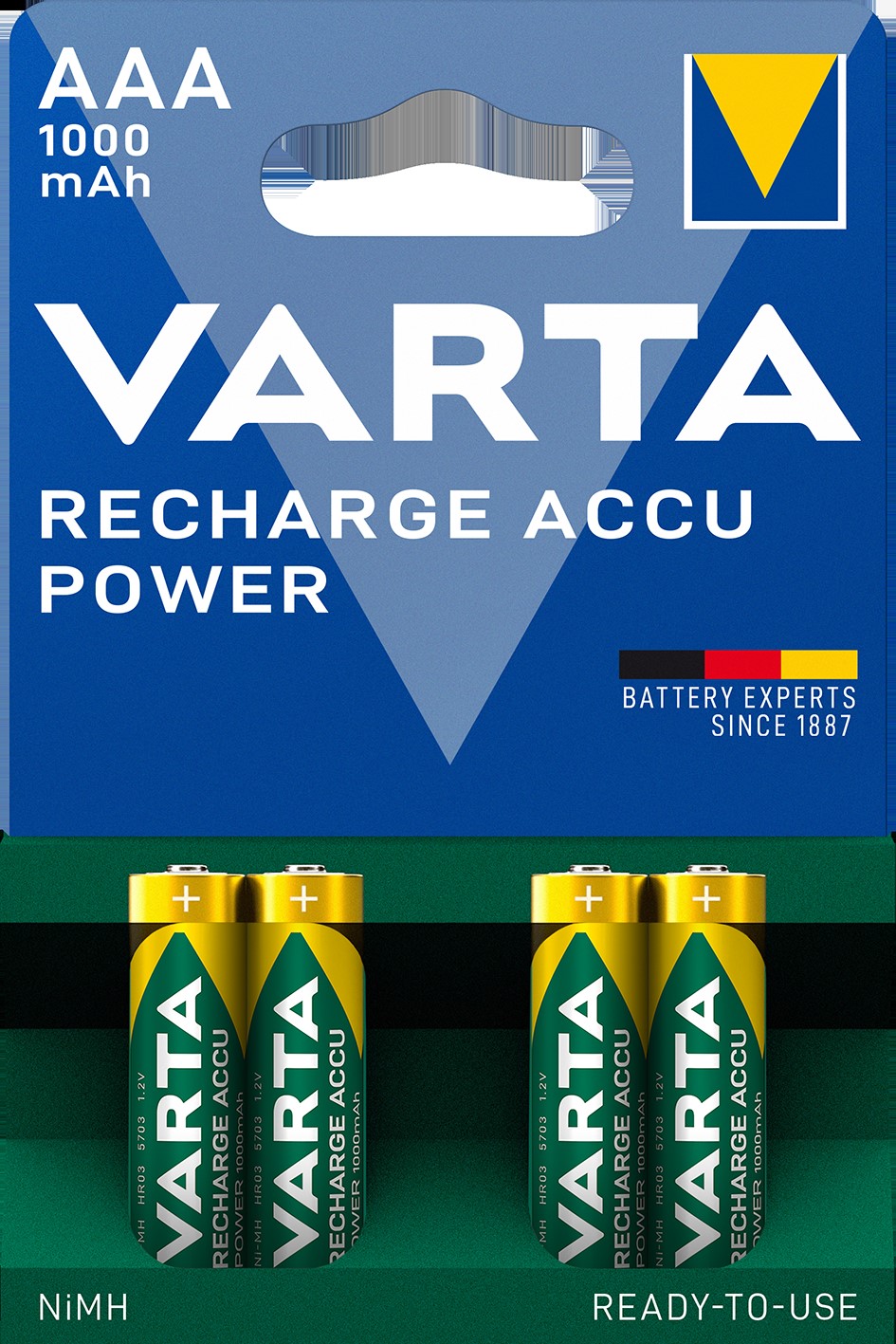 Varta Cons.Varta 5703 Bli.4 Recharge Accu Power AAA 1,2V/1000mAh/NiMH