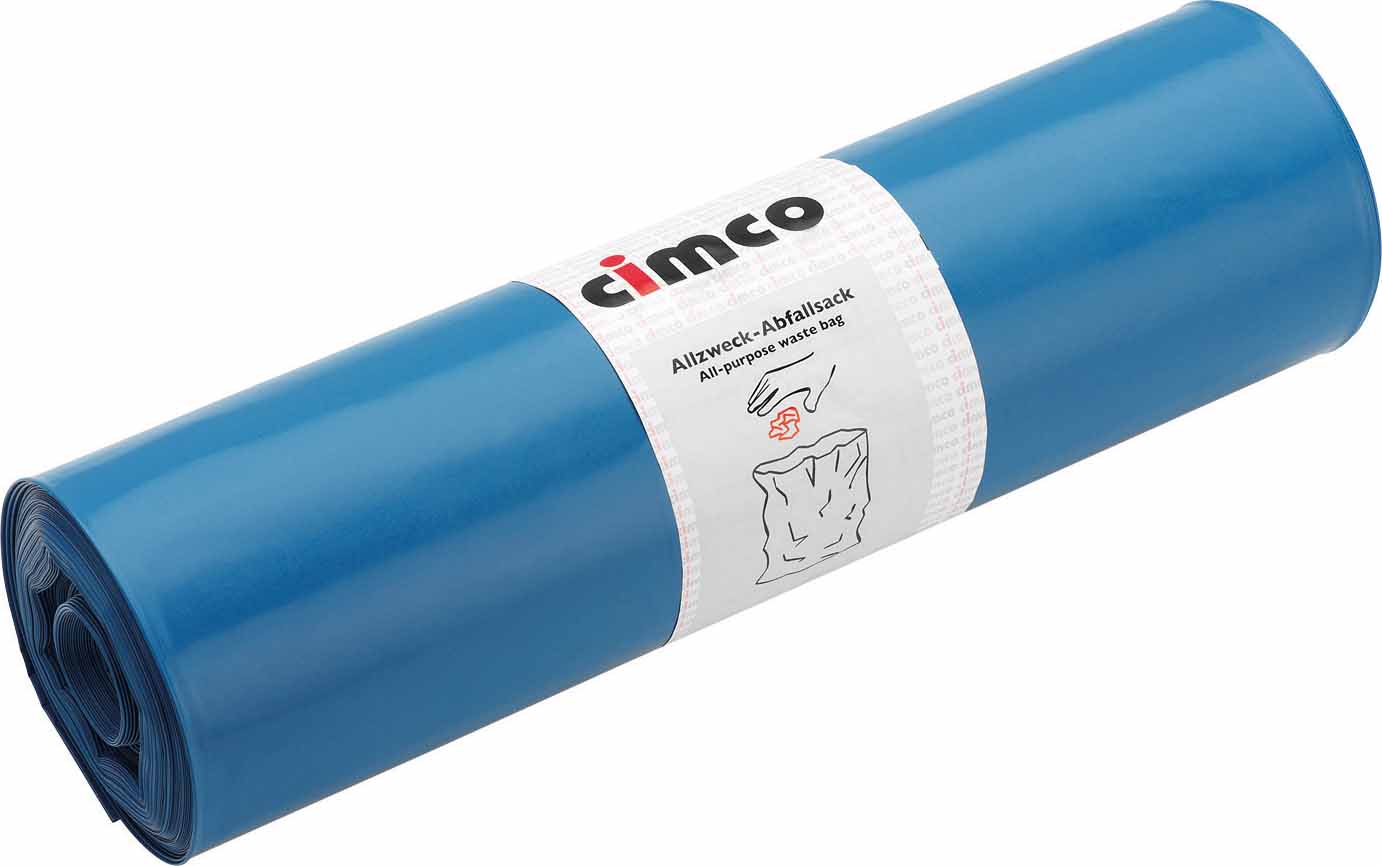 Cimco Werkzeuge 145001 Müllbeutel 120l, blau 25 Sack auf Rolle