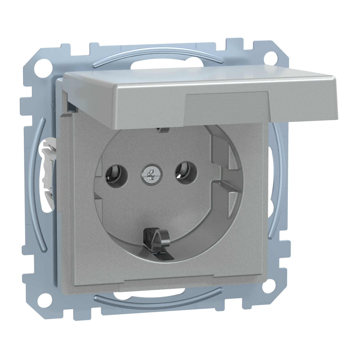 Merten MEG2310-0460 SCHUKO-Steckdose alu Klappdeckel