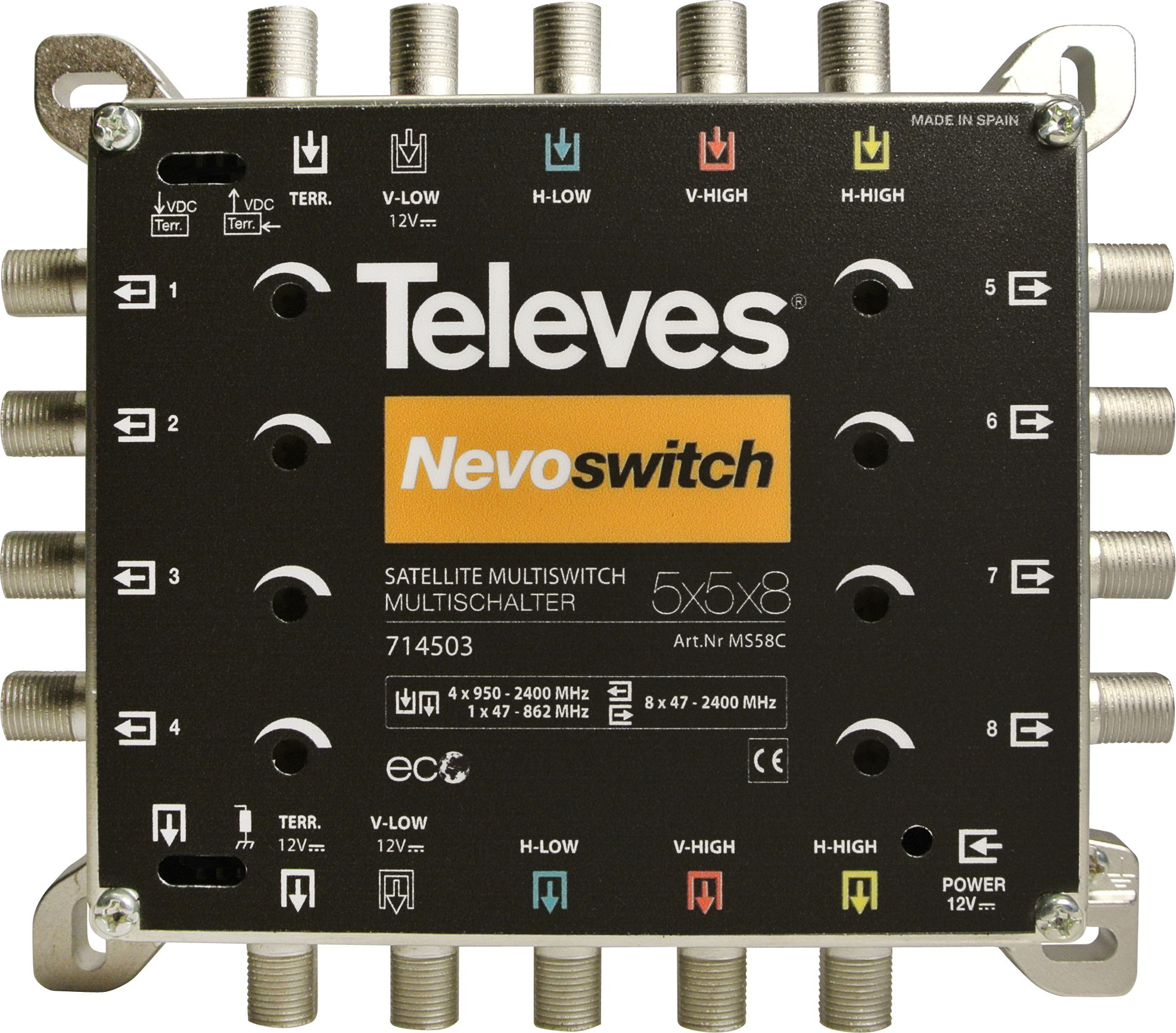 Televes MS58C Multischalter 5 in 8 Guß NEVO recpower kask.