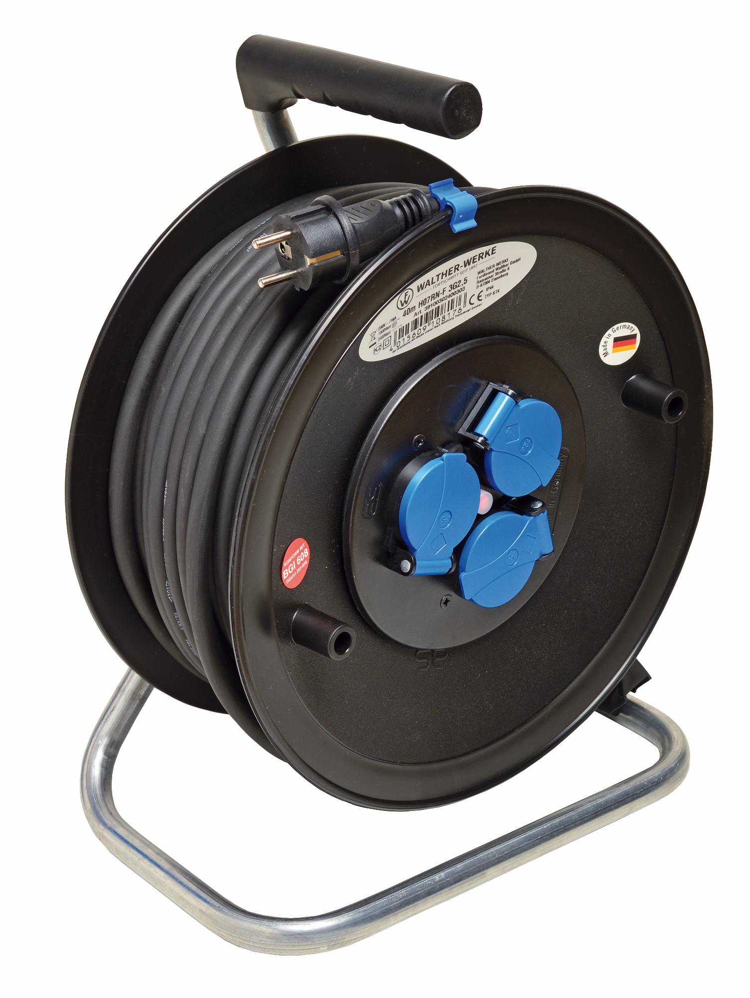 Walther Werke 39100302400303 Kabeltrommel 16A 2P+E 230V 40m H07RN-F3G2,5