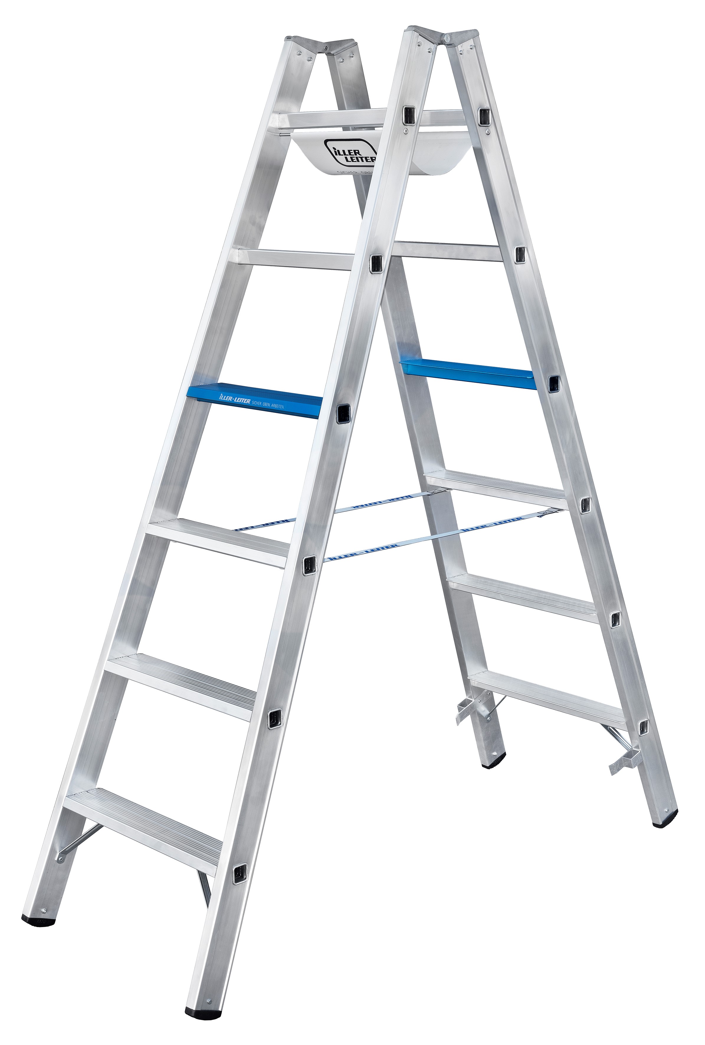 Geis&Knoblauch 7108-7 Stufenstehleiter alu, 2x8 Stufen