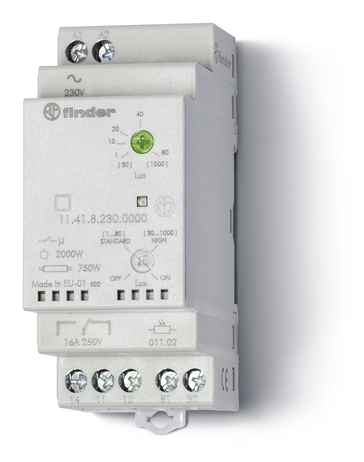 Finder 11.41.8.230.0000 Dämmerungsschalter 1000Lux 16A 230VAC