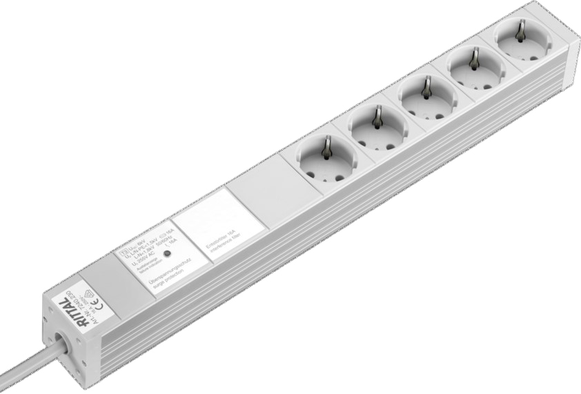 Rittal DK 7240.230 Steckdosenleiste 5 Dosen, m.Übersp.S.