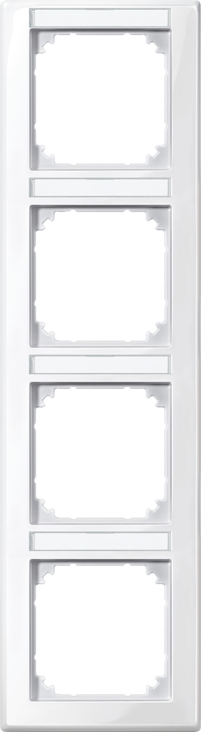 Merten 470419 Rahmen 4f.pws/gl m.Beschrift.-träger