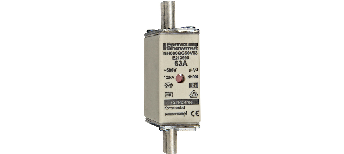Mersen NH000GG50V63 NH-Sicherungseinsatz SF Gr.000 gG 63A/500VKM