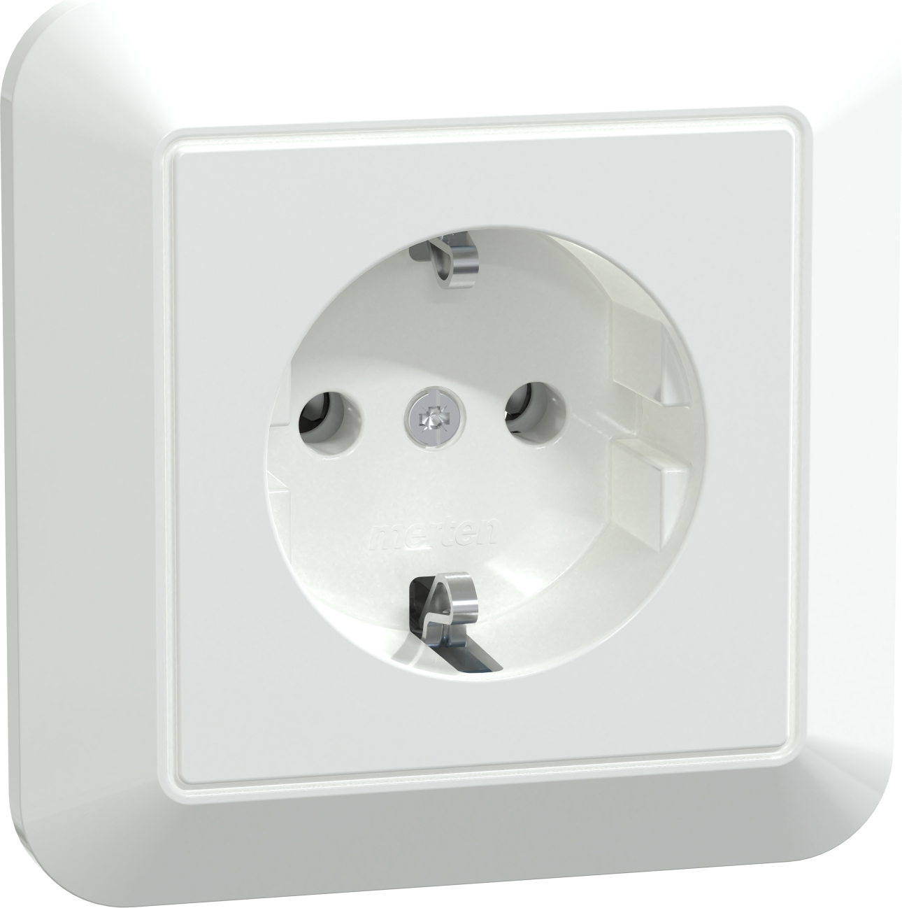 Merten MEG2301-1025 SCHUKO-Steckdose aws/gl volle Abdeckplatte