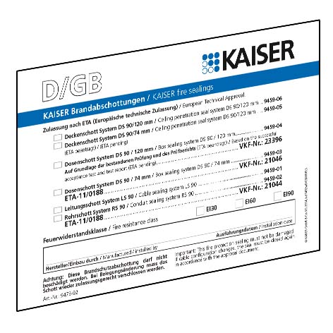 Kaiser 9473-92 Schott-Kennzeichnungssch. DE/GB/FR/NL