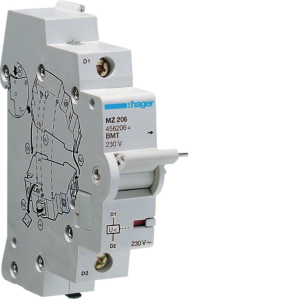 Hager MZ206 Unterspannungsauslöser f,LS-Schalter