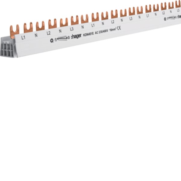 Hager KDN451E Phasenschiene 4p,16qmm,54mod,Gabel