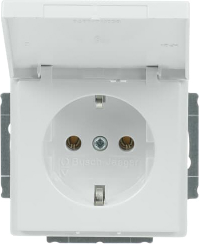 Busch-Jaeger 20 EUK-84 Steckdosen-Einsatz dav/sws 2PA+E16Am.Klappdeck.