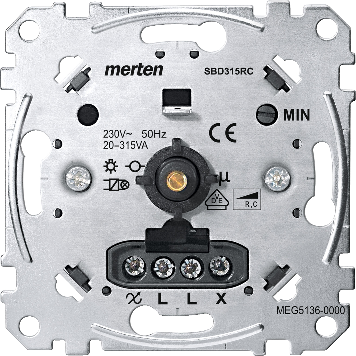 Merten MEG5136-0000 Drehdimmer-Einsatz f.kap.Last 20-315W