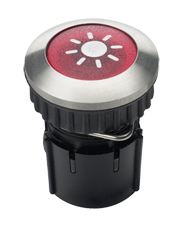 Grothe PROTACT 105 LED Klingeltaster rund 14,6mm Knopf rot, Hülse V2A