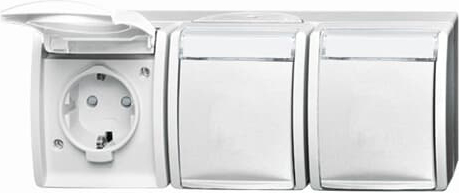 Busch-Jaeger 2300/3 EBW-54 Steckdose alpinweiß, Aufputz