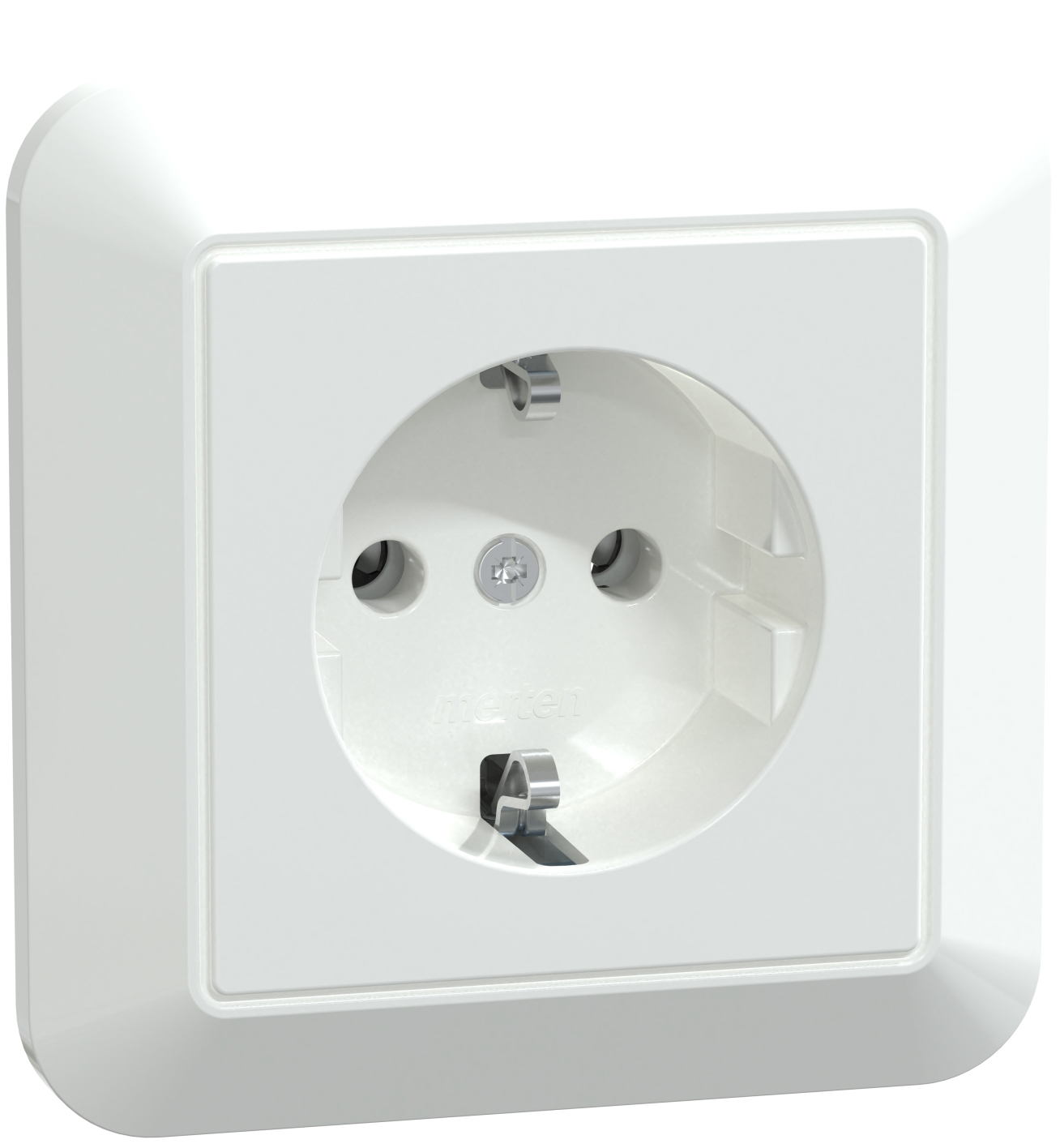Merten MEG2301-1025 SCHUKO-Steckdose aws/gl volle Abdeckplatte
