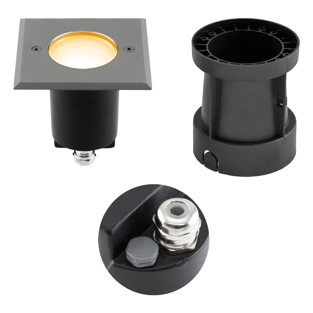 EVN Lichttechnik 679435EVA527 LED-Bodeneinbauleuchte IP67 schwenkb. 2700K