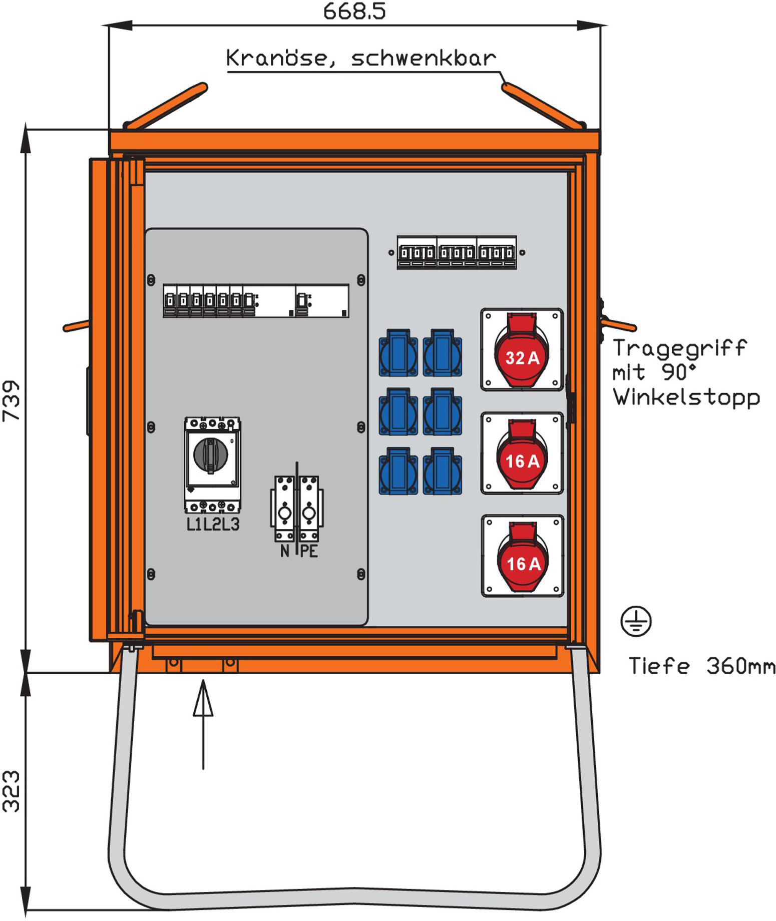Walther Werke WV0310R1 Verteilerschrank 44kVA