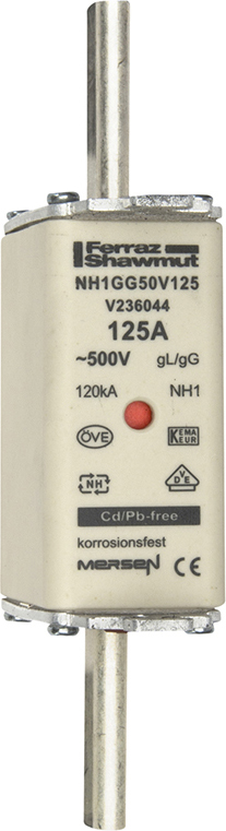 Mersen NH1GG50V125 NH-Sicherungseinsatz SF Gr.1 gG 125A/500V KM
