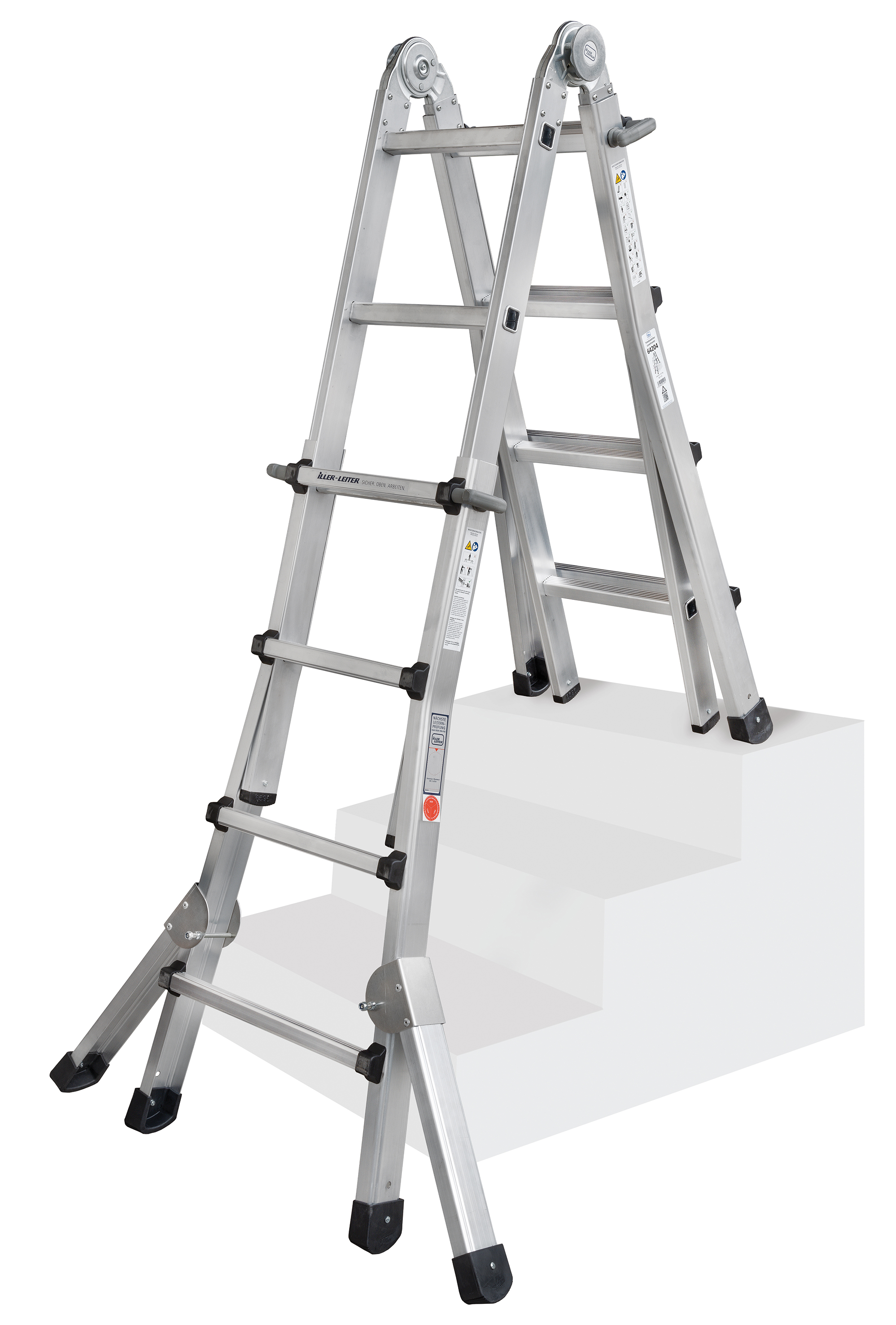 ILLER-LEITER 64215 Teleskopleiter Levelmaster 4x5 Spross.+Ausleger