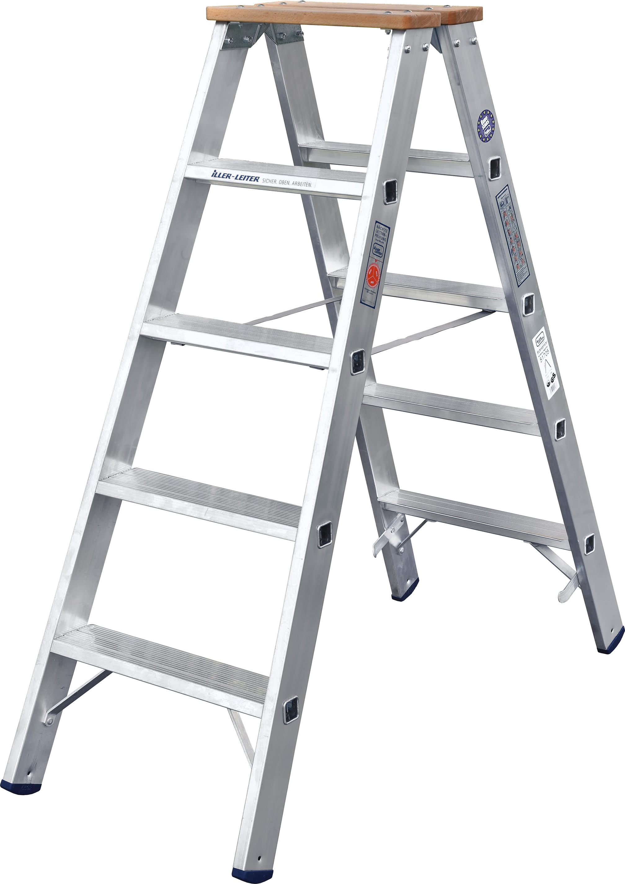 ILLER-LEITER 51705 Stufenstehleiter beidseit. 5 Stufen