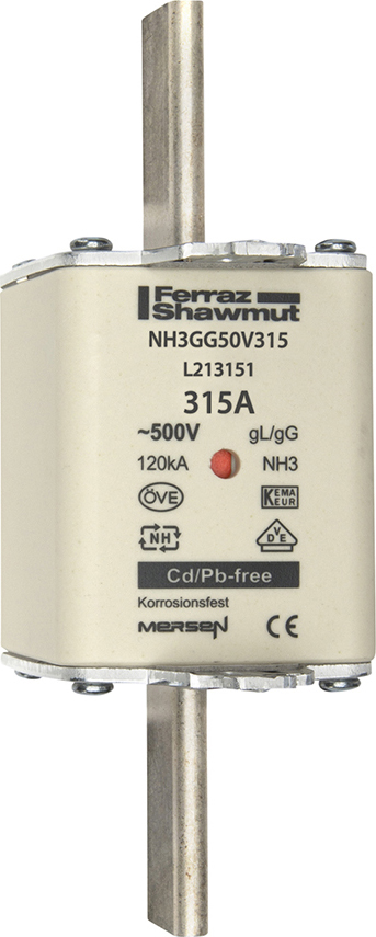 Mersen NH3GG50V315 NH-Sicherungseinsatz SF Gr.3 gG 315A/500V KM