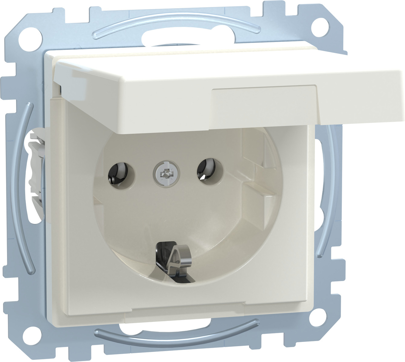 Merten MEG2311-0319 SCHUKO-Steckdose pws/gl Klappdeckel