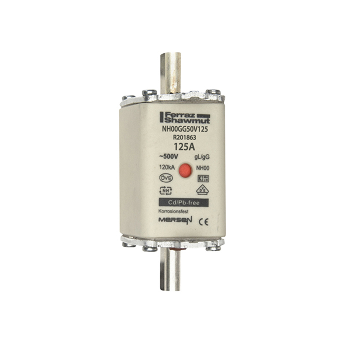Mersen NH00GG50V125 NH-Sicherungseinsatz SF Gr.00 gG 125A/500VKM