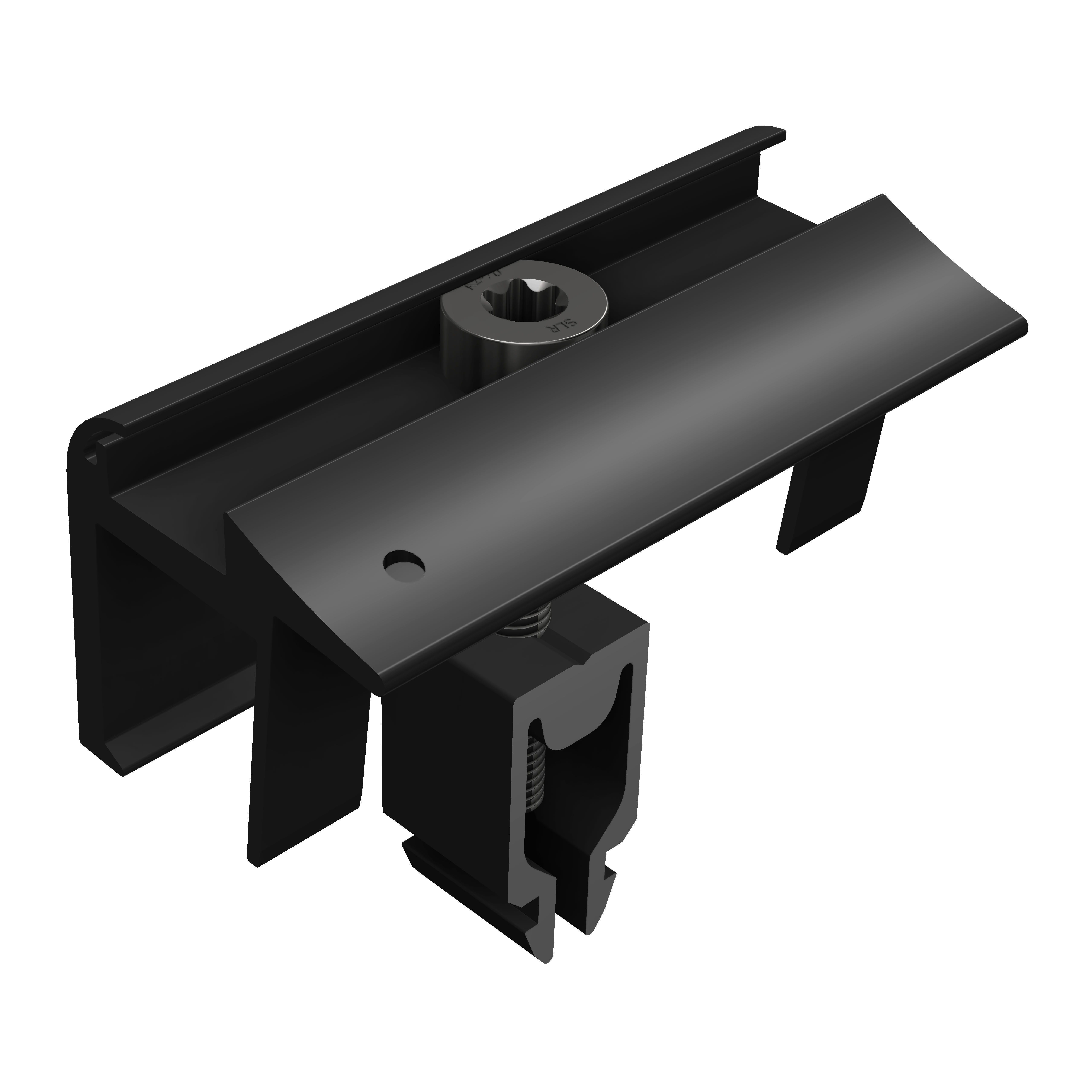 SL Rack 96162-01 Endklemme mit Erdung, schw arz eloxiert