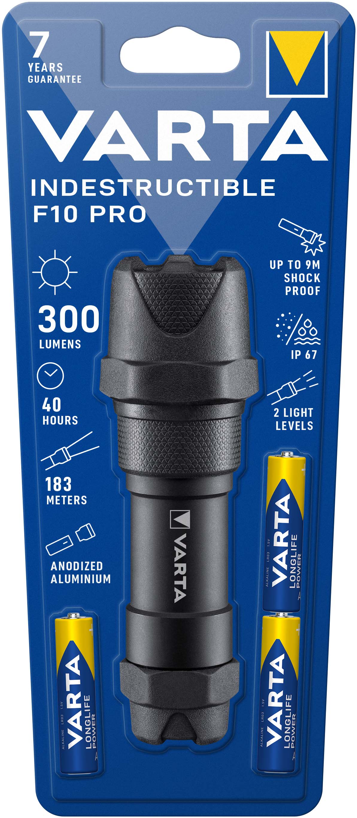Varta Cons.Varta IndestructibleF10Pro LED-Taschenlampe F10 Pro 3AAA m.Batt.