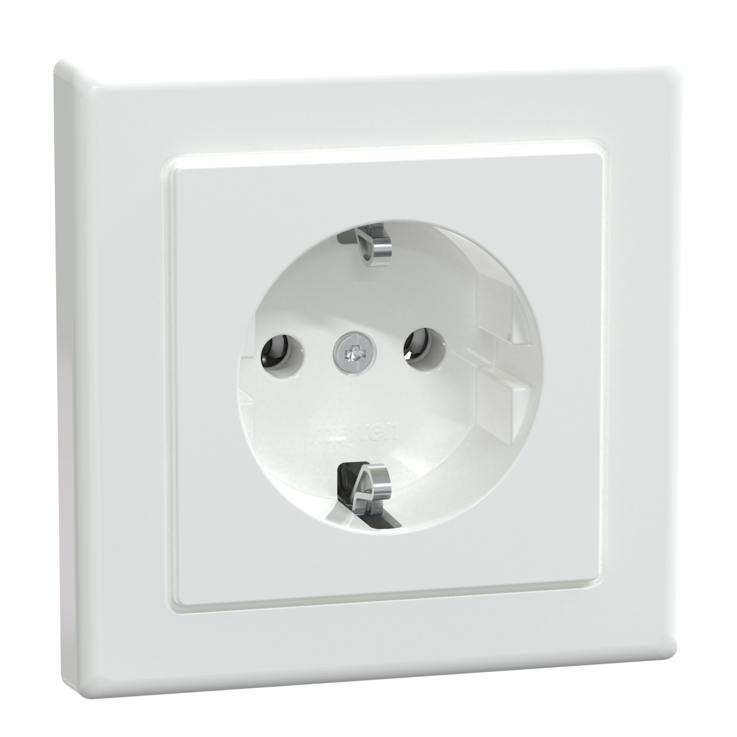 Merten MEG2301-1425 SCHUKO-Steckdose aws/gl volle Abdeckplatte