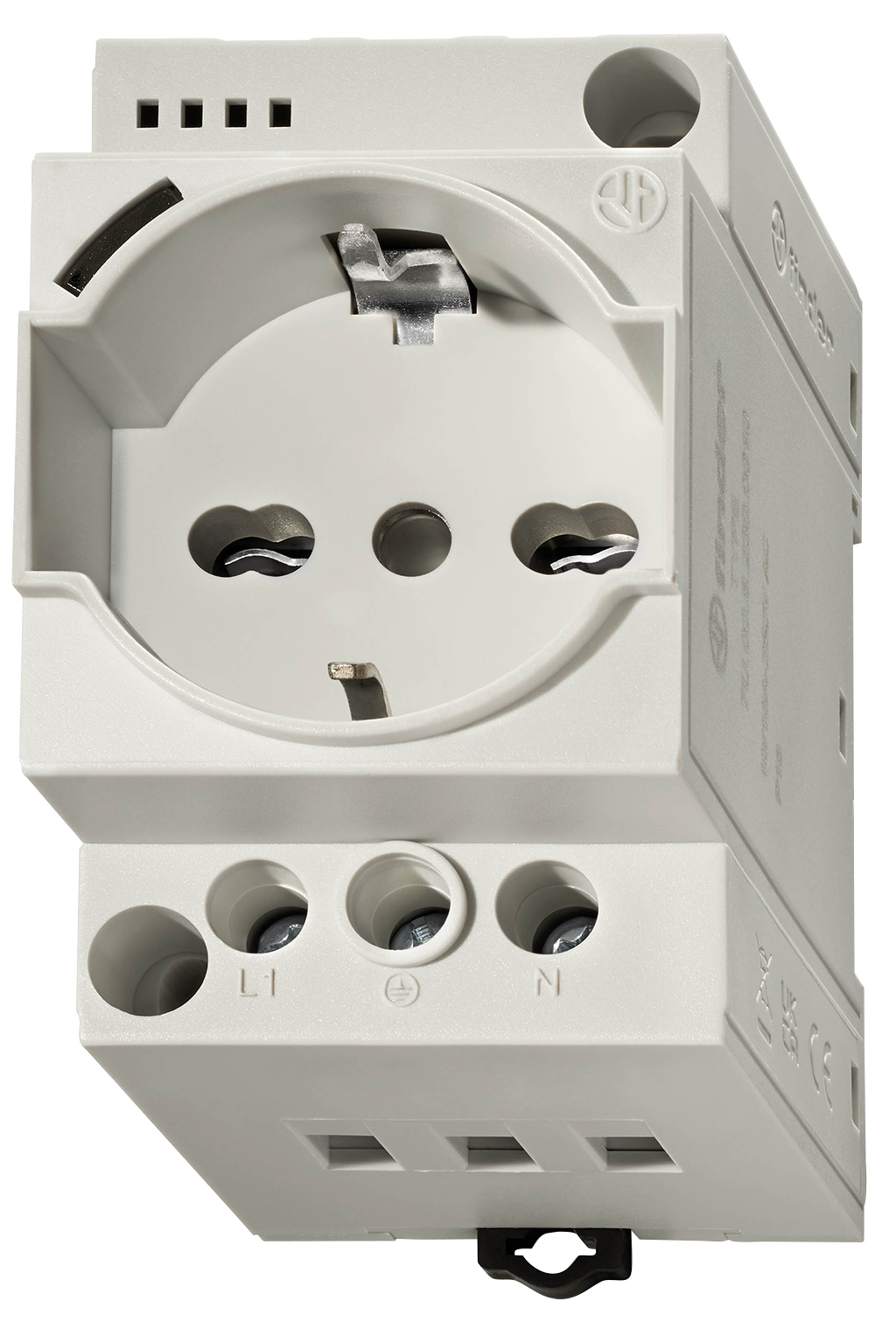 Finder 7U.00.8.230.0010 Steckdose f. Schaltschrank grau, mit LED