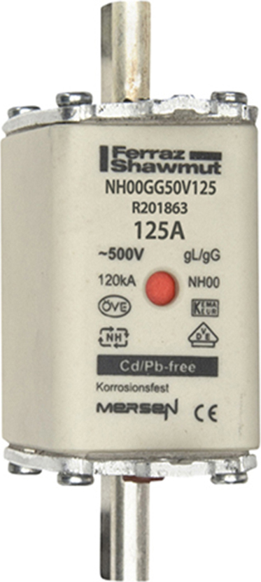 Mersen NH00GG50V125 NH-Sicherungseinsatz SF Gr.00 gG 125A/500VKM