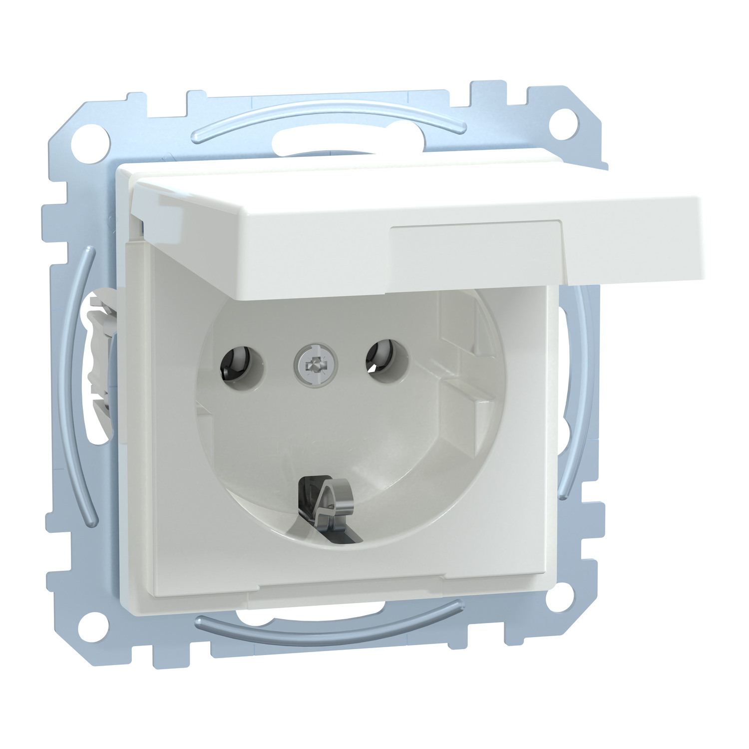 Merten MEG2310-0325 SCHUKO-Steckdose aws/gl Klappdeckel