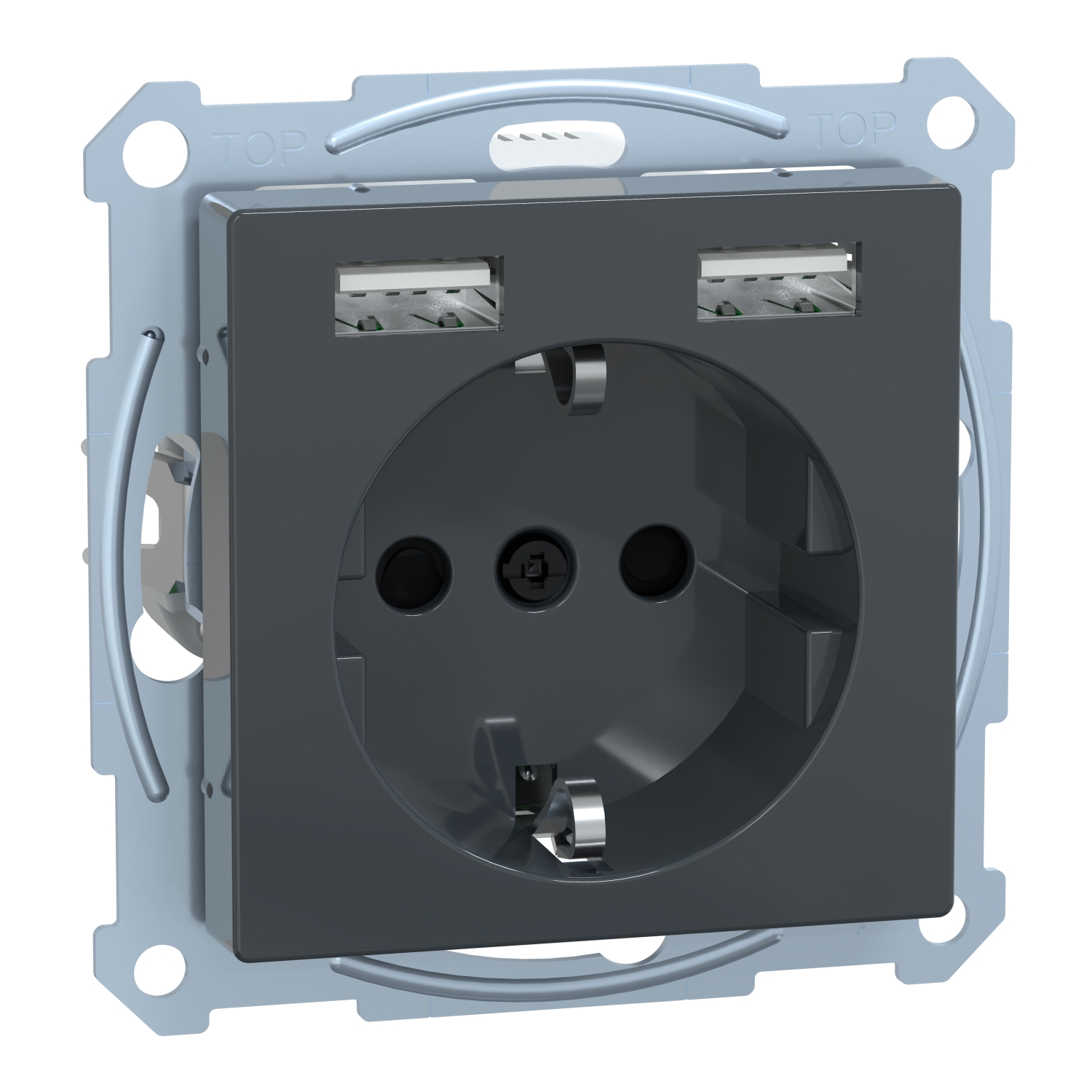 Merten MEG2366-0414 SCHUKO-Steckdose m.USB Ladegerät anth