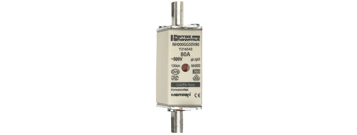 Mersen NH000GG50V80 NH-Sicherungseinsatz SF Gr.000 gG 80A/500VKM
