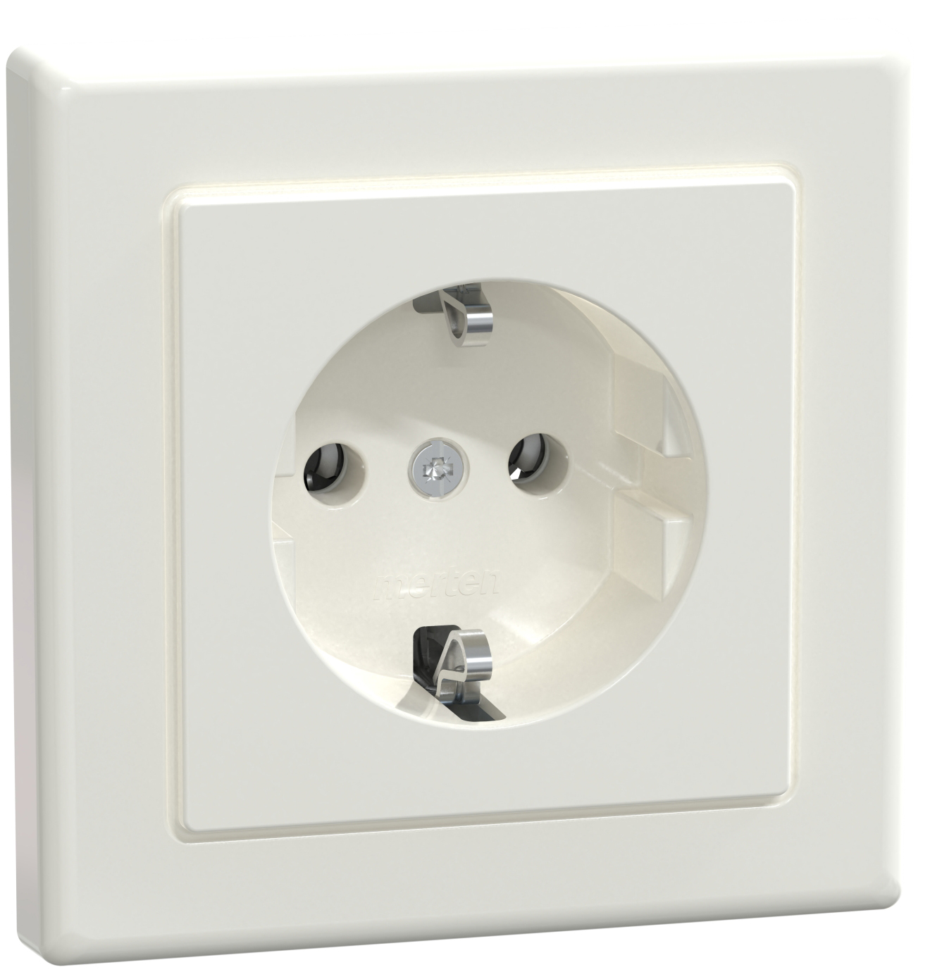 Merten MEG2301-1419 SCHUKO-Steckdose pws/gl volle Abdeckplatte