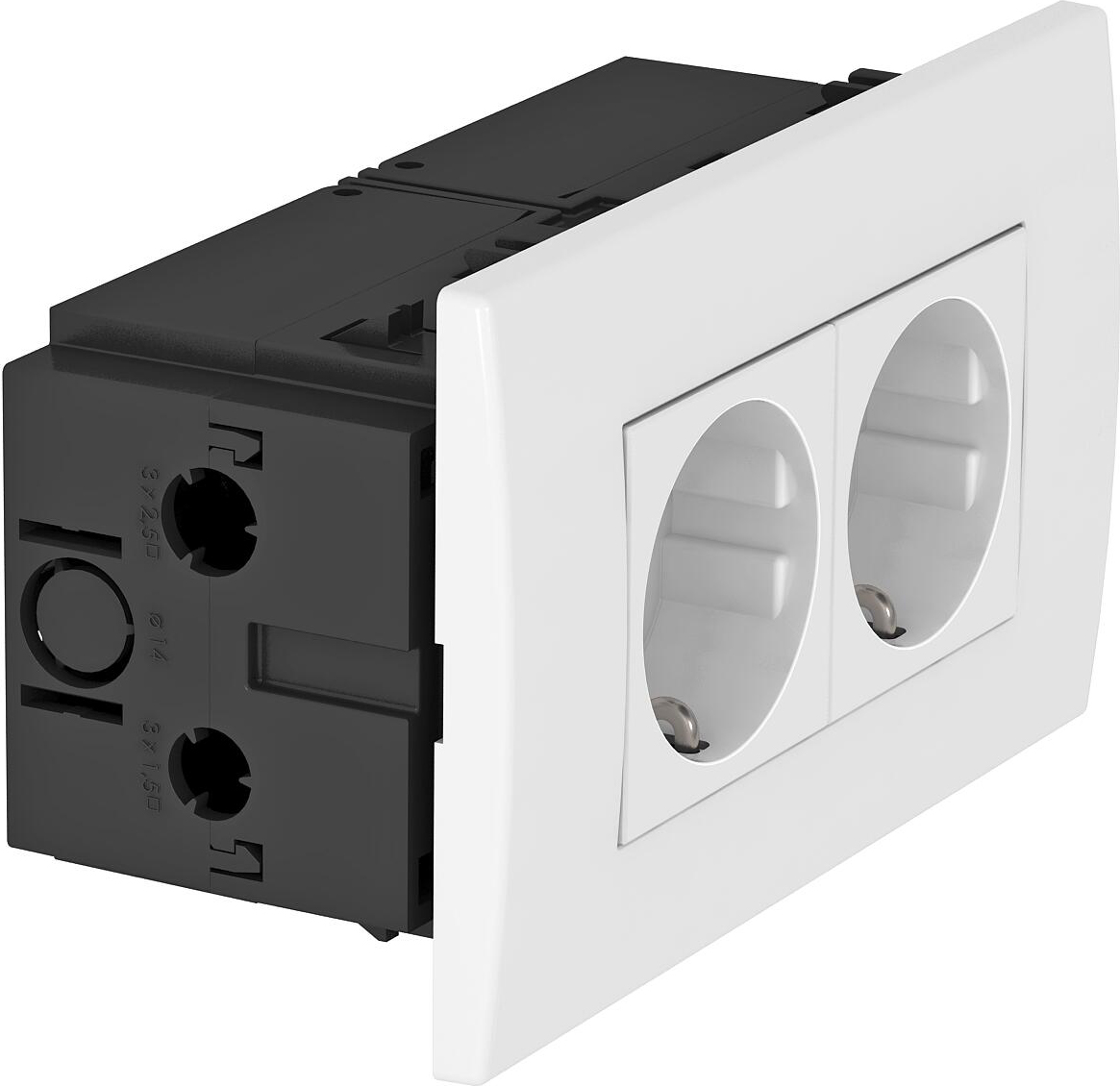 OBO Bettermann Vertr SDE-RW D0RW2 Steckdoseneinheit 2fach 84x140x59 rws
