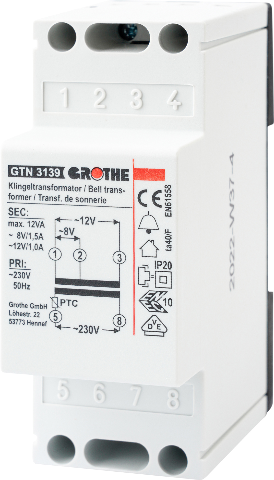 Grothe GTN 3139 Klingeltransformator 1,3/1,0A