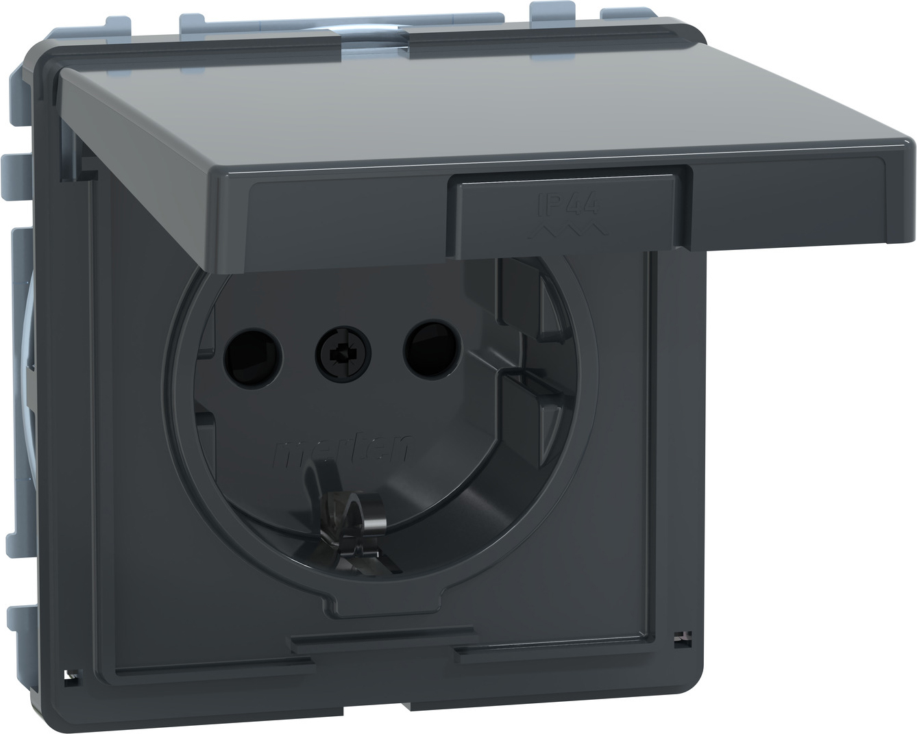 Merten MEG2310-7214 SCHUKO-Steckdose anth Klappdeckel