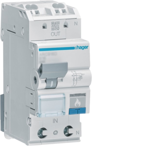 Hager ARC916D Brandschutzschalter 1P+N,6kA,B16A