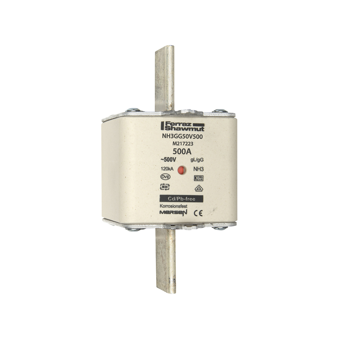 Mersen NH3GG50V500 NH-Sicherungseinsatz SF Gr.3 gG 500A/500V KM