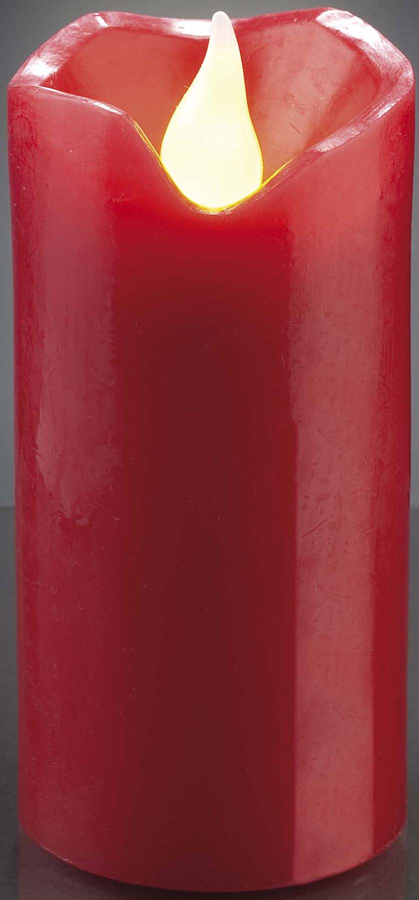 Hellum 572131 LED-Wachskerze H:9,5cm rot batterieb.