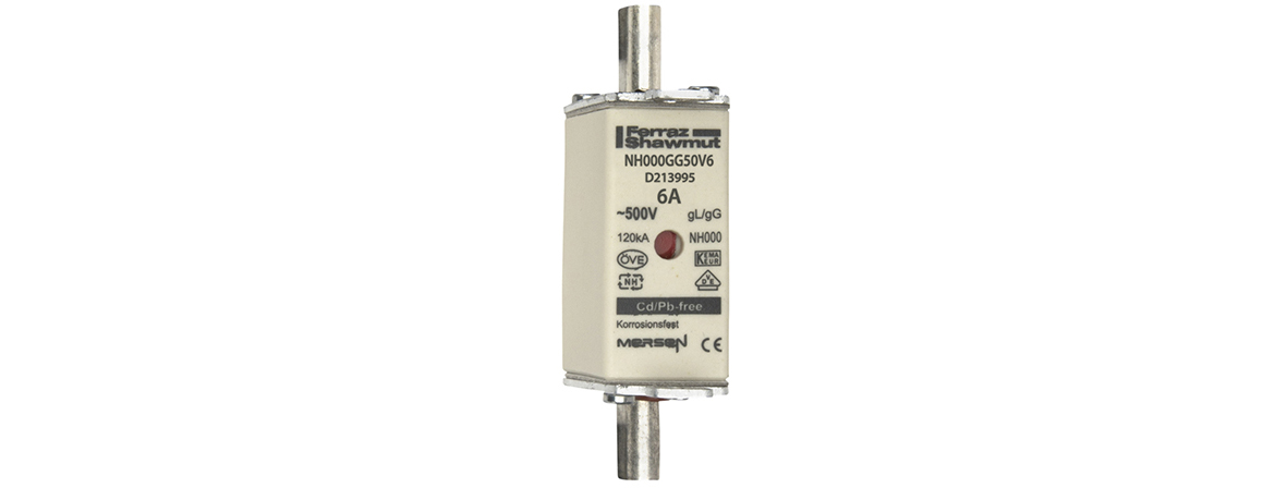 Mersen NH000GG50V6 NH-Sicherungseinsatz SF Gr.000 gG 6A/500V KM